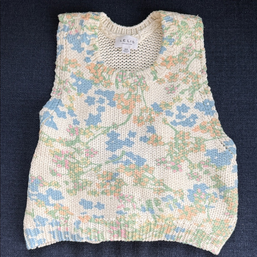 Le Lis Cream and Pastel Knit Sweater